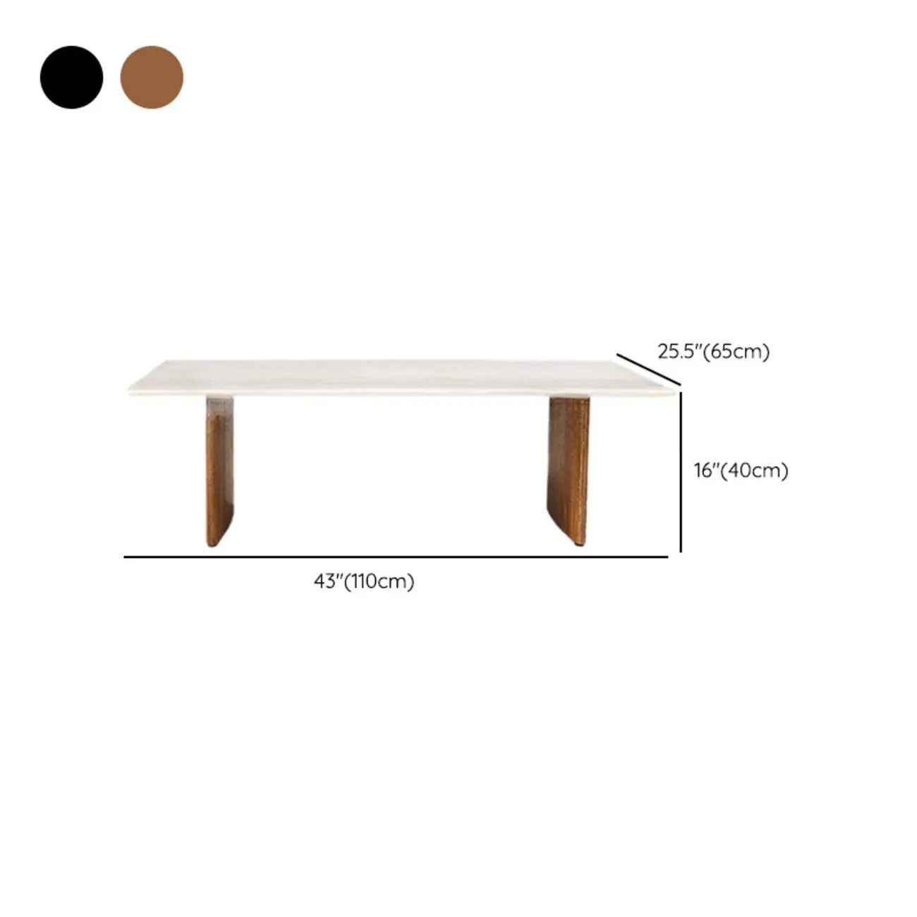 Modern Faux Marble White Rectangular Coffee Table #size | homeyfad