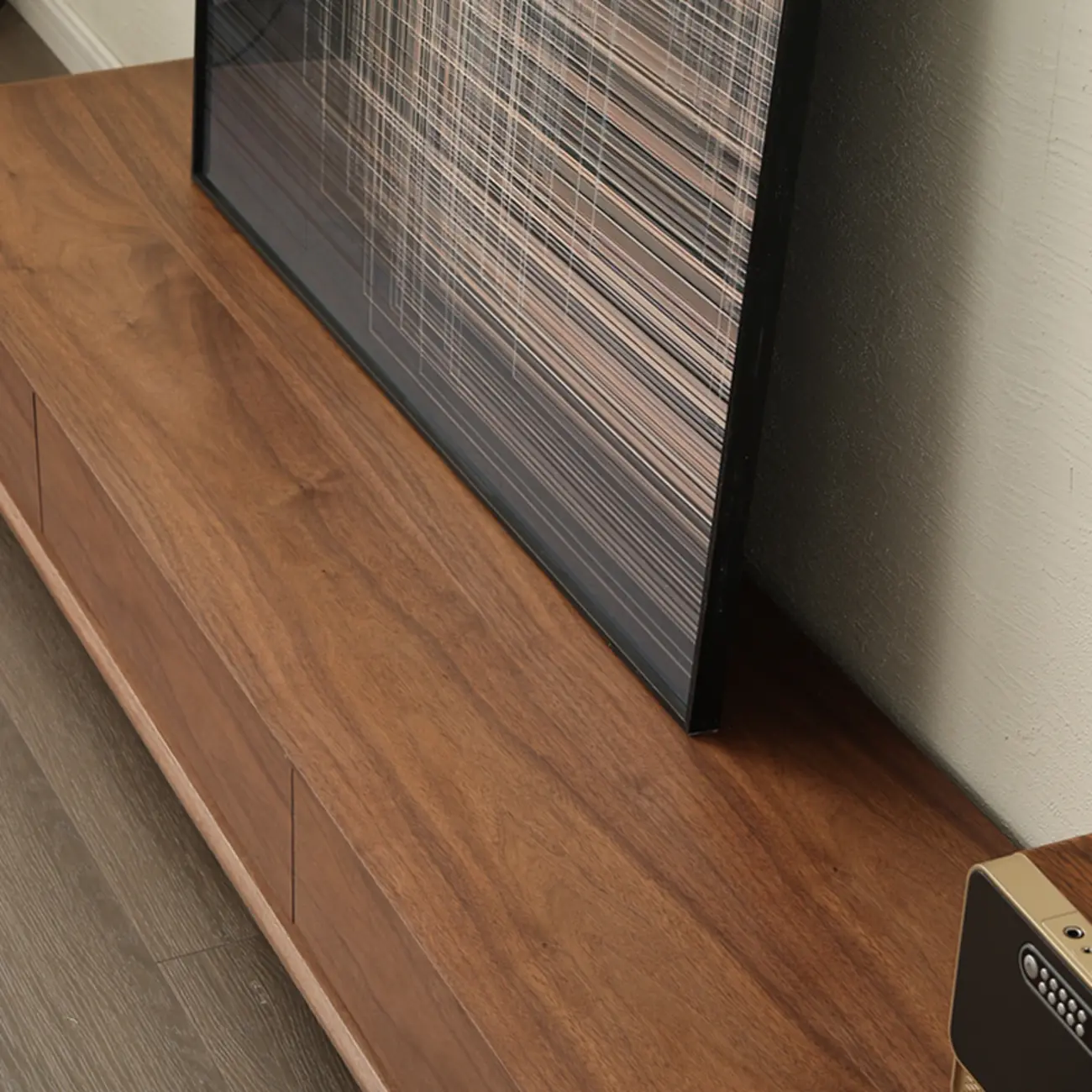 Vintage Wooden TV Stand with Drawers & Cable Management Image - 7 | homeyfad