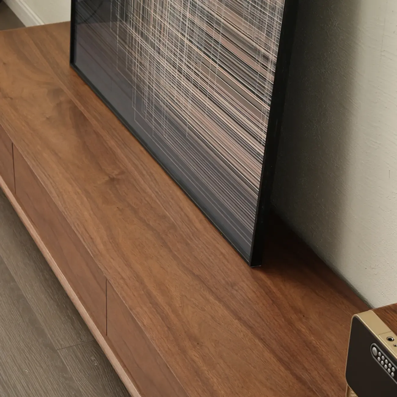 Vintage Wooden TV Stand with Drawers & Cable Management Image - 7