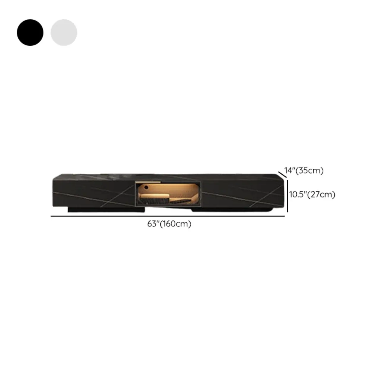 Classic Stone TV Stand with Lighting and Drawers for Living Room Image - 12 | homeyfad