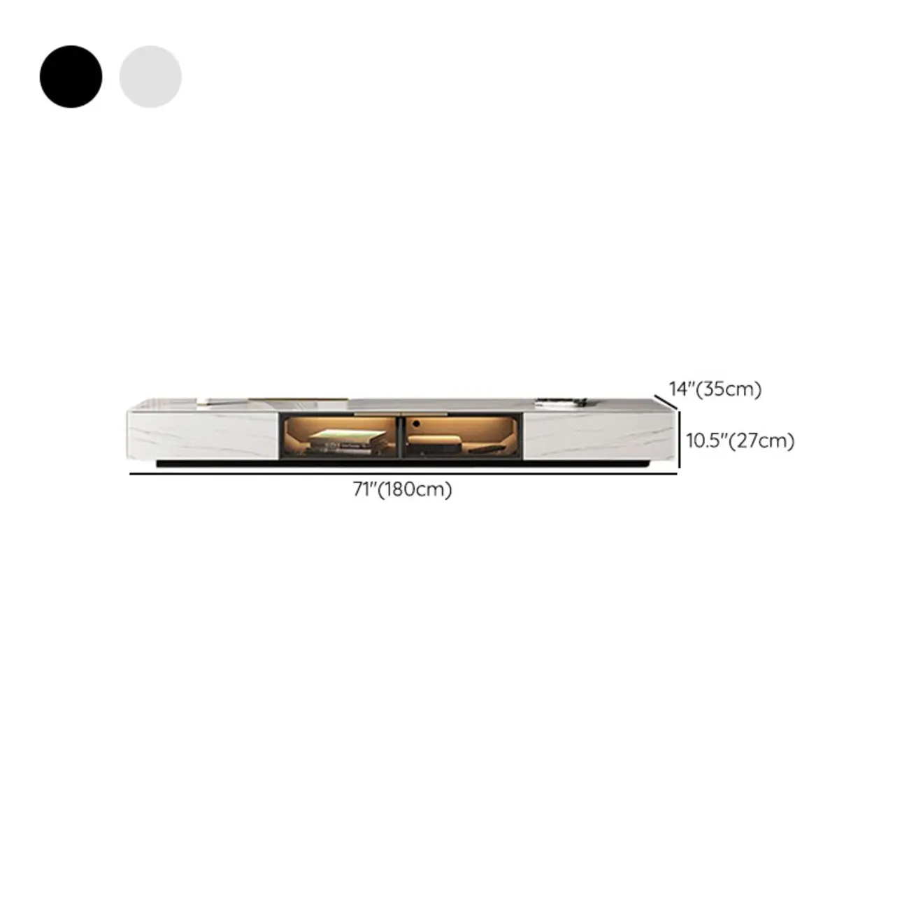 Classic Stone TV Stand with Lighting and Drawers for Living Room Image - 13 | homeyfad