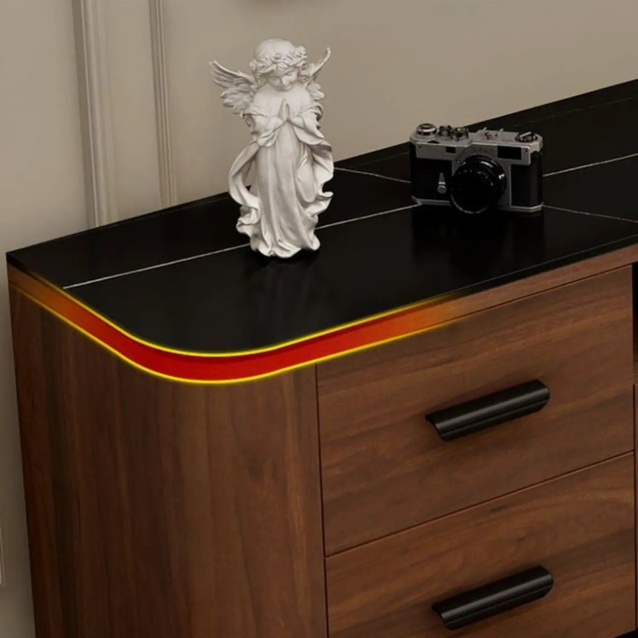 Vintage Wooden TV Stand with Storage Doors for Living Room Image - 6 | homeyfad