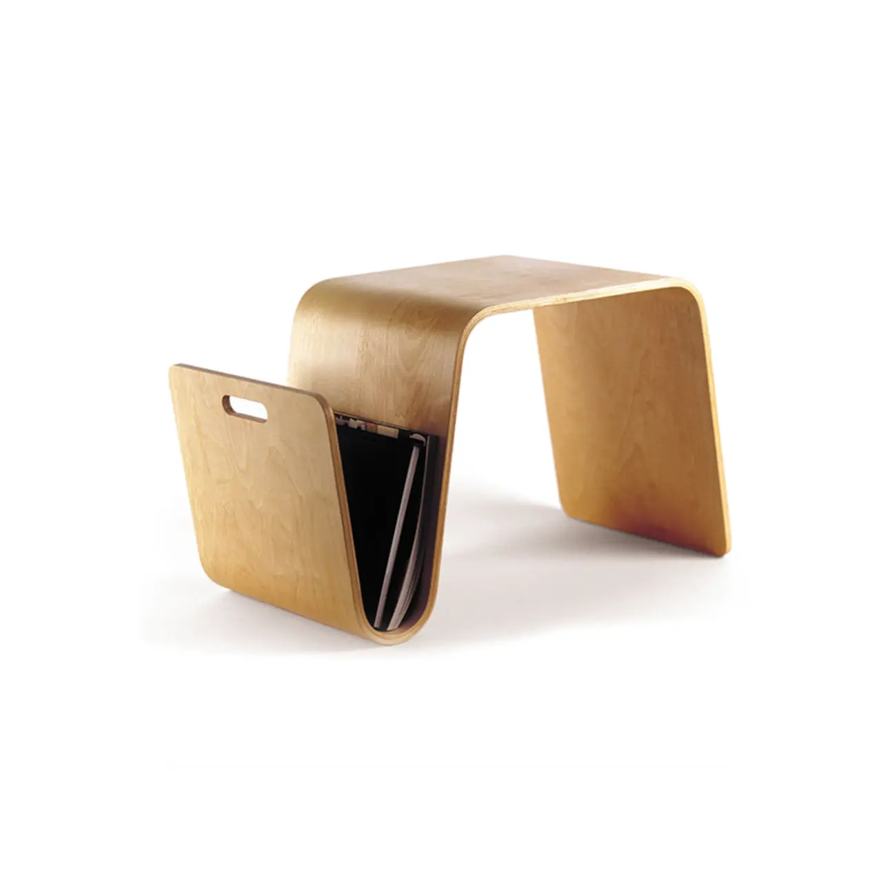 Convertible Wooden Nut-Brown C-Shaped Sofa Side Table Image - 11 | homeyfad