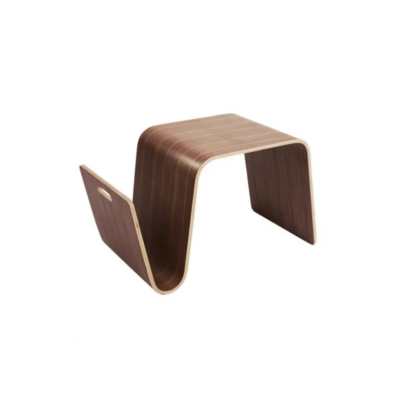 Convertible Wooden Nut-Brown C-Shaped Sofa Side Table Image - 12 | homeyfad