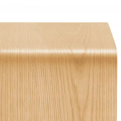 Convertible Wooden Nut-Brown C-Shaped Sofa Side Table Image - 9