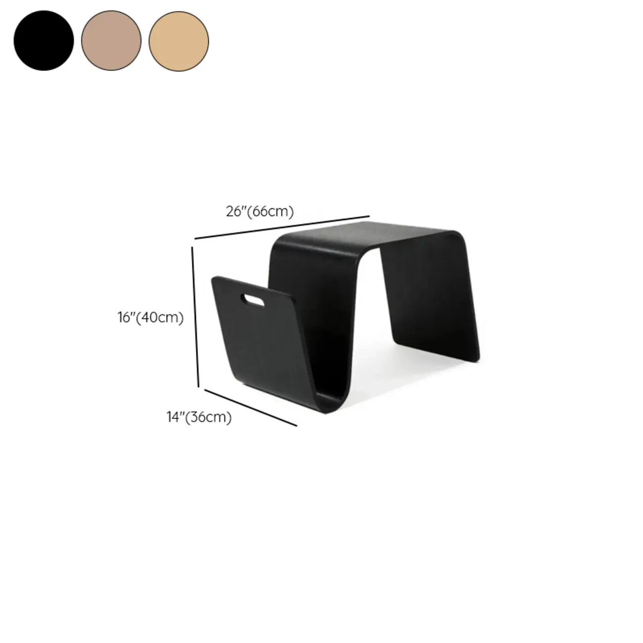 Convertible Wooden Nut-Brown C-Shaped Sofa Side Table #size | homeyfad