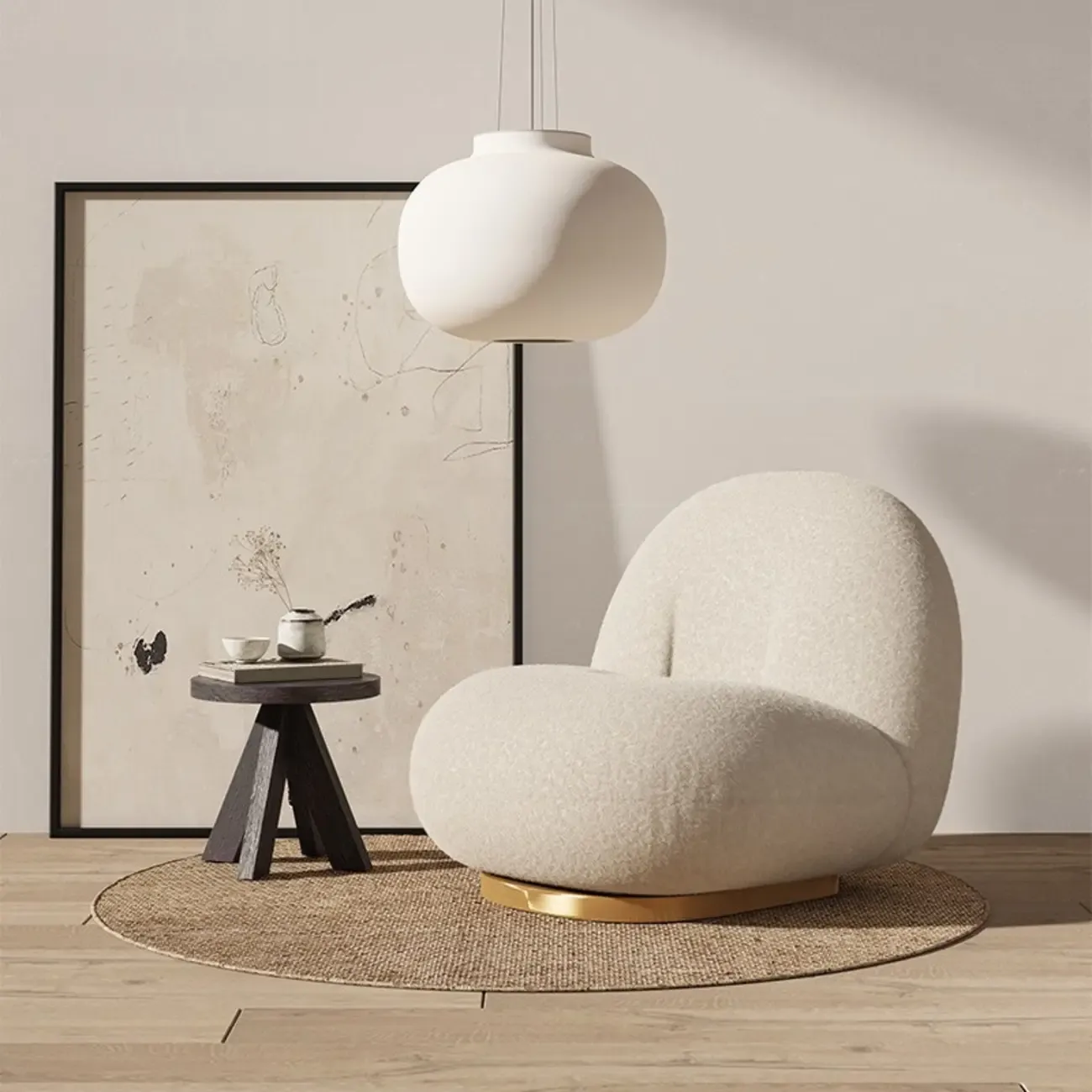 Elegant Fabric Swivel Accent Chair with Smooth for Living Room Image - 1