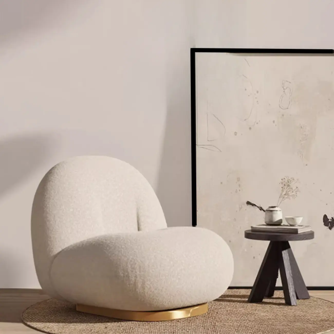 Elegant Fabric Swivel Accent Chair with Smooth for Living Room Image - 11 | homeyfad