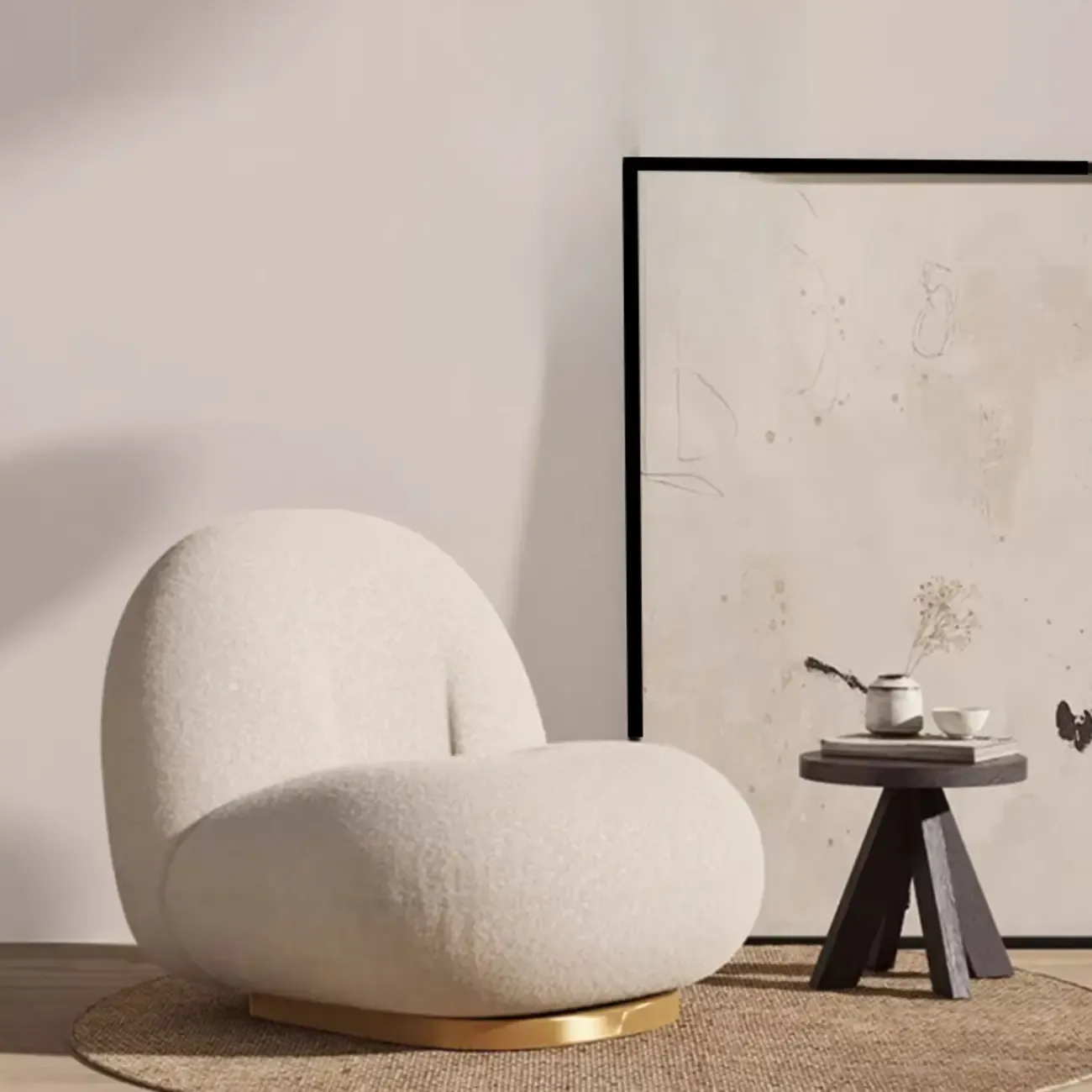 Elegant Fabric Swivel Accent Chair with Smooth for Living Room Image - 11