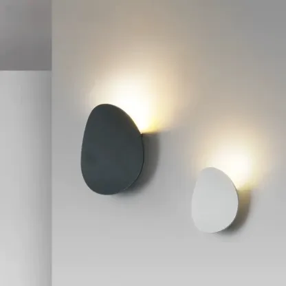 Modern Minimalist Metal Black White Wall Sconce Image - 5