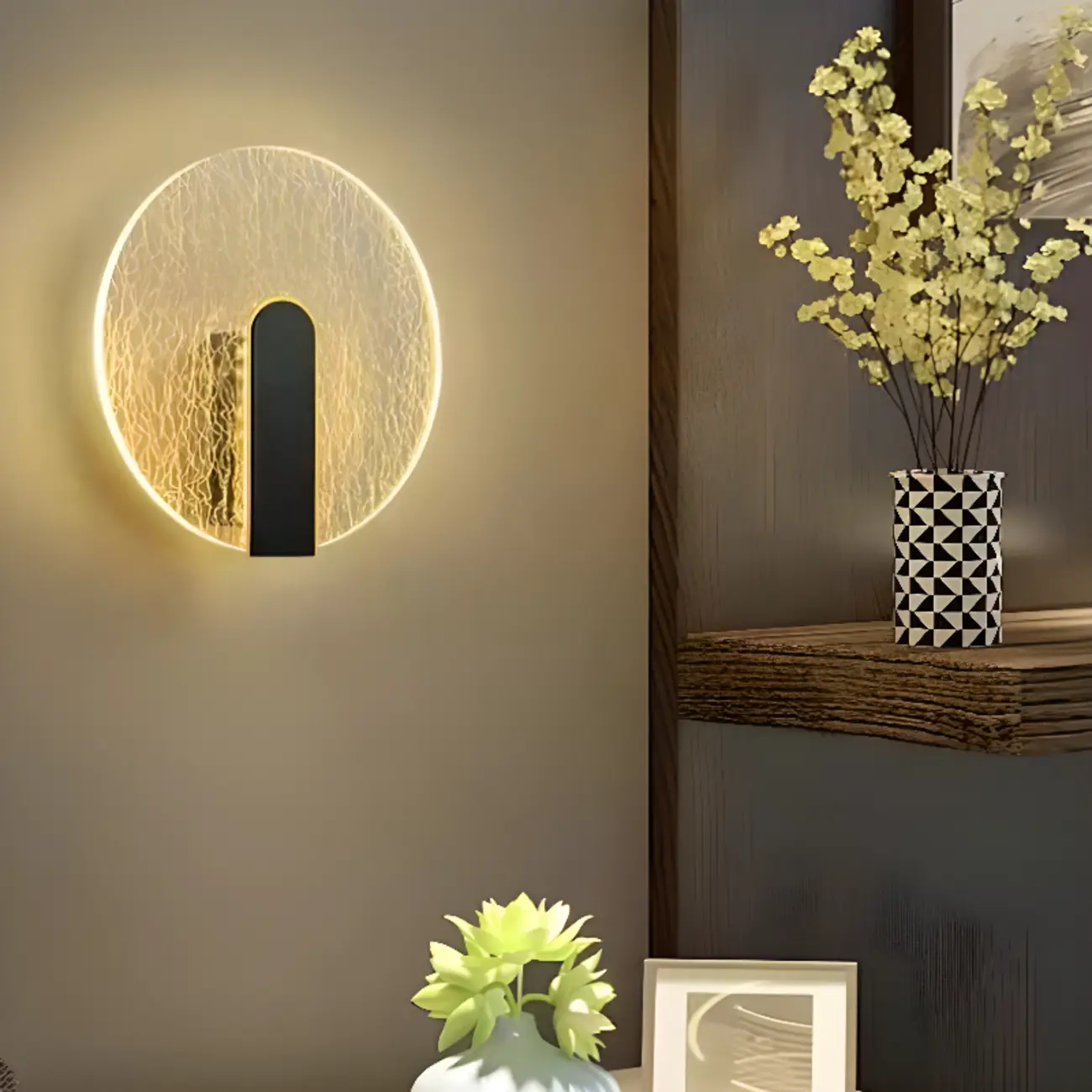 Modern Glass Gold Black Decorative Wall Sconce Image - 1 | homeyfad
