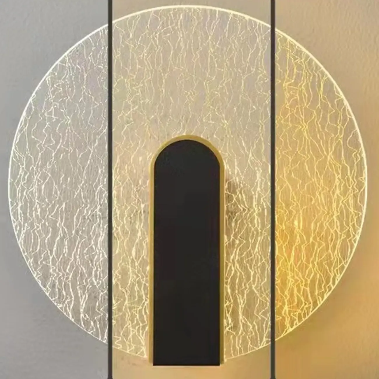 Modern Glass Gold Black Decorative Wall Sconce Image - 5