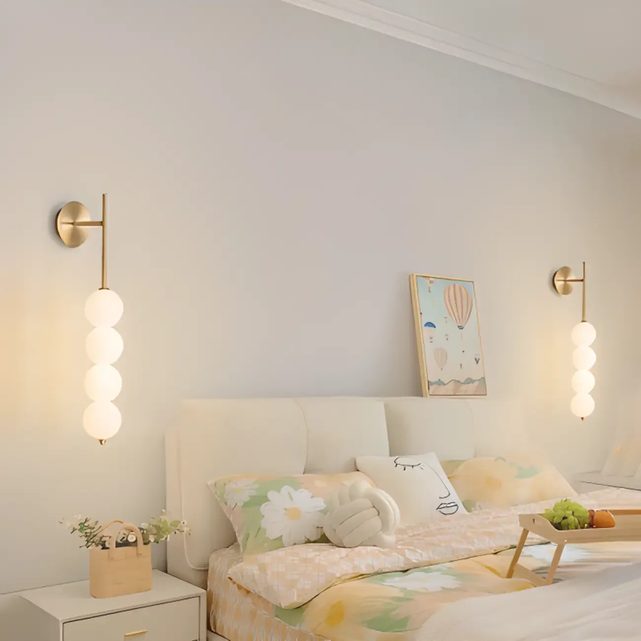 Modern Metal Acrylic Ball 4-Light Wall Sconce Image - 1