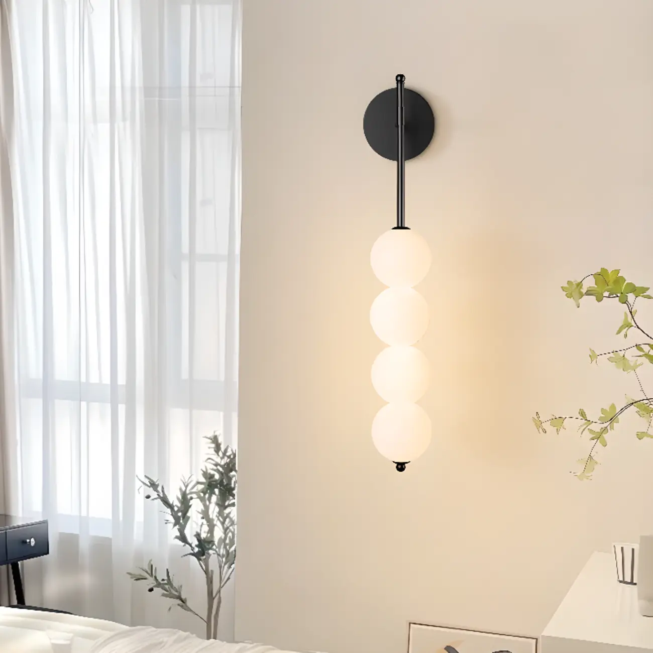 Modern Metal Acrylic Ball 4-Light Wall Sconce Image - 3 | homeyfad