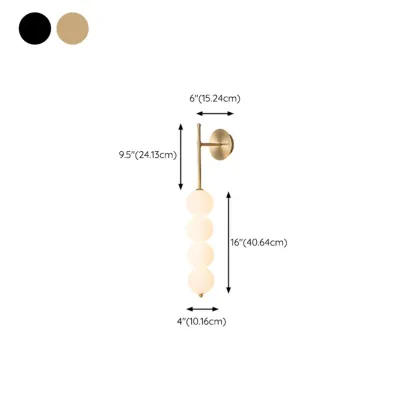 Modern Metal Acrylic Ball 4-Light Wall Sconce #size