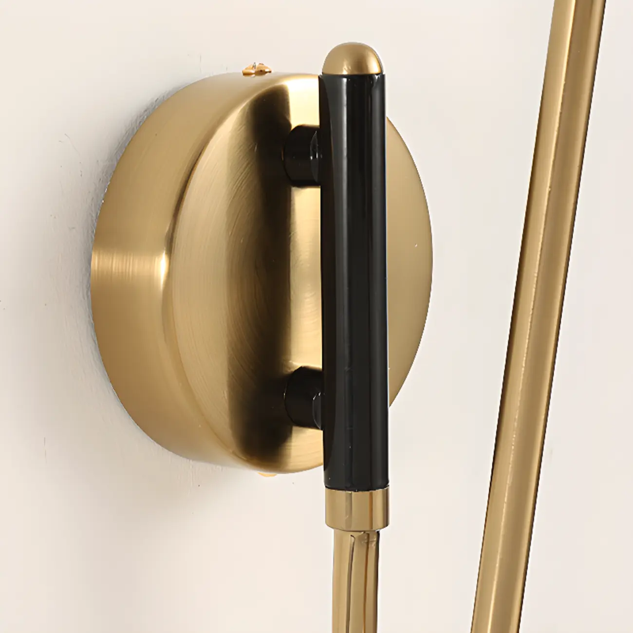 Metal Black and Gold Curved Shade Swing Arm Wall Light Image - 19 | homeyfad