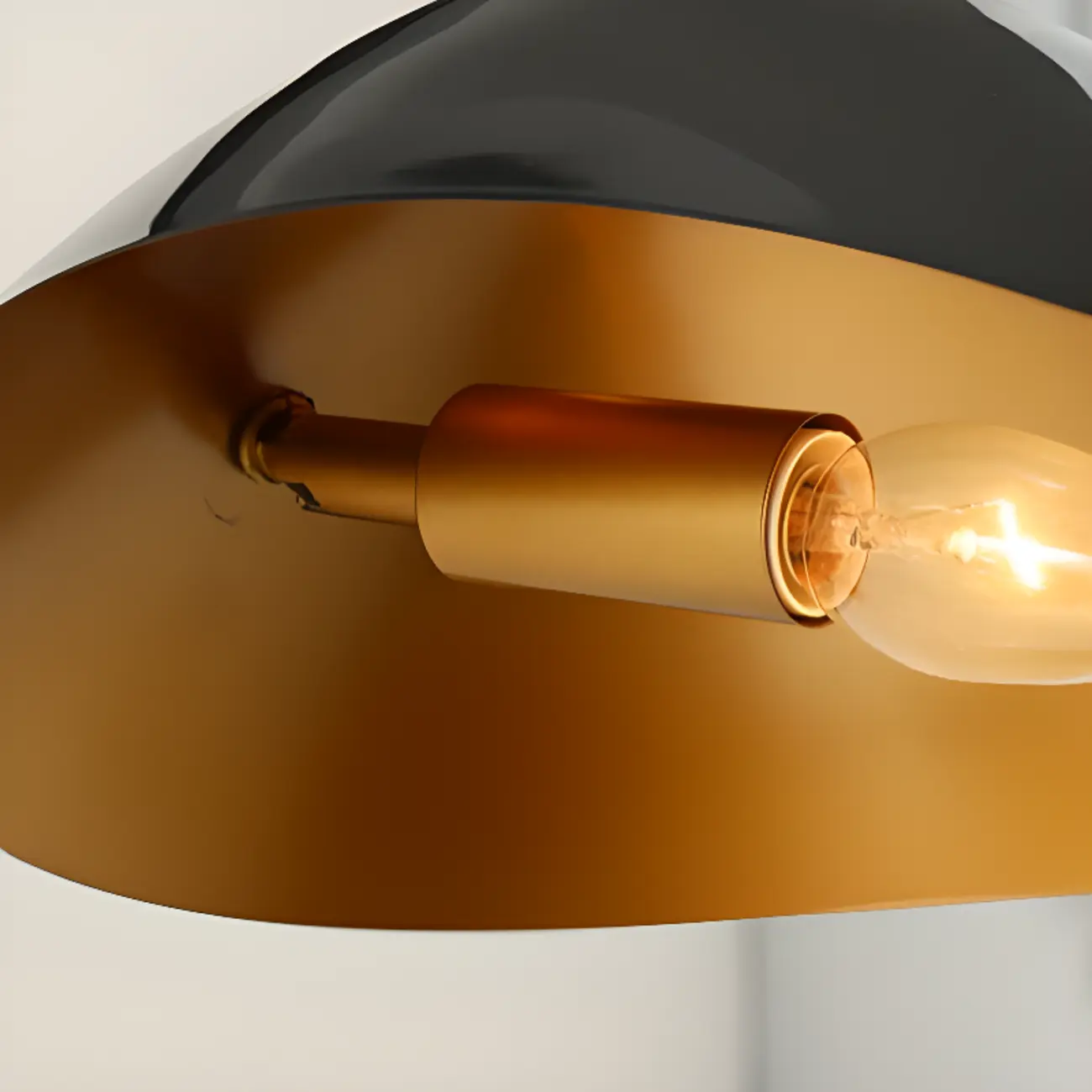 Metal Black and Gold Curved Shade Swing Arm Wall Light Image - 21 | homeyfad