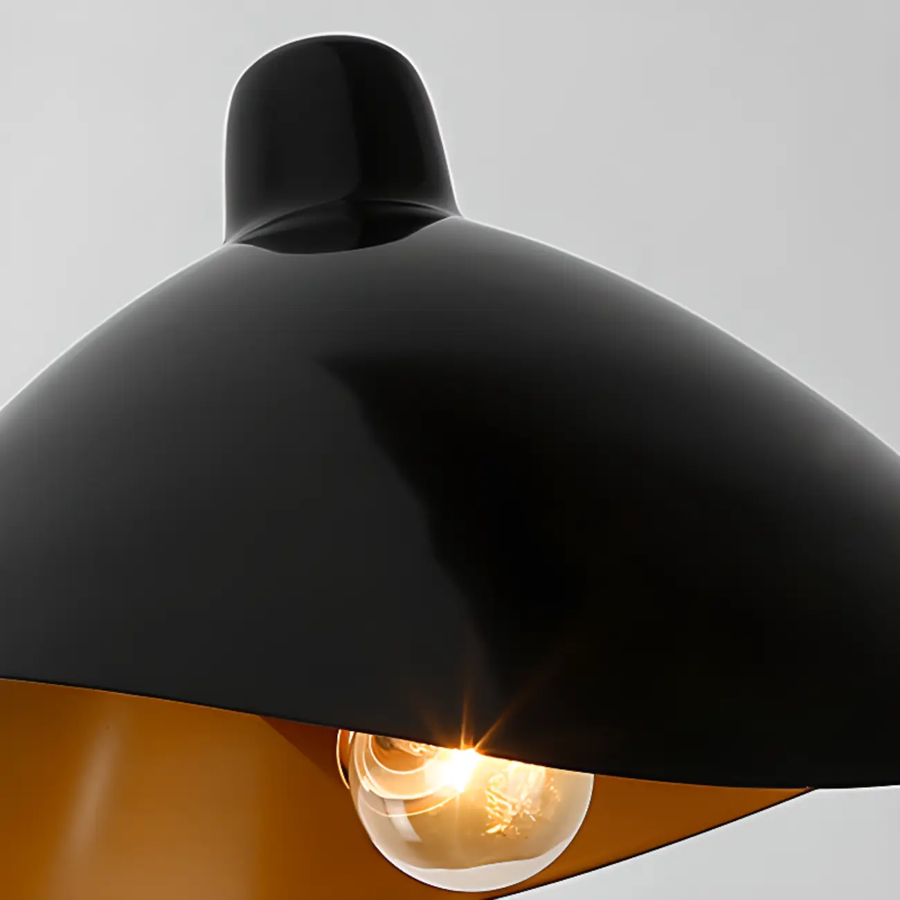 Metal Black and Gold Curved Shade Swing Arm Wall Light Image - 22 | homeyfad