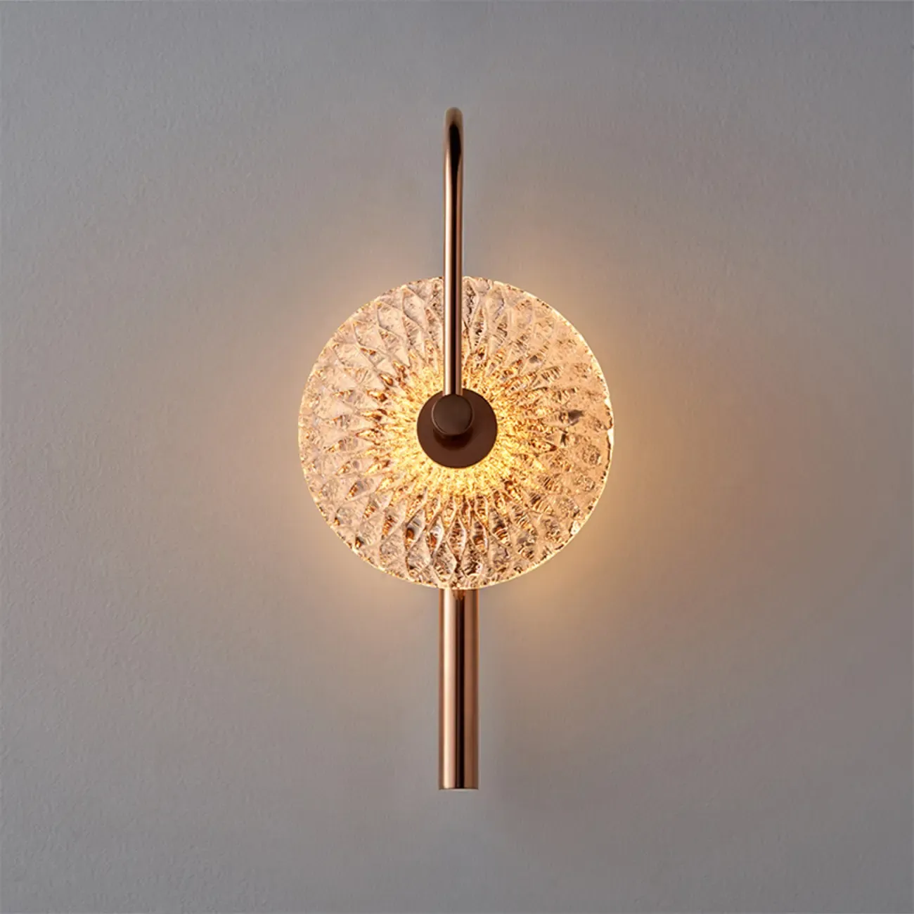 Modern Metal Glass Round Wall Sconce Image - 1