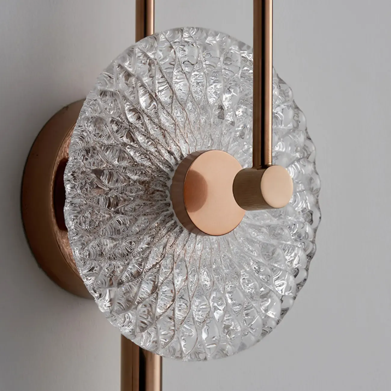 Modern Metal Glass Round Wall Sconce Image - 6