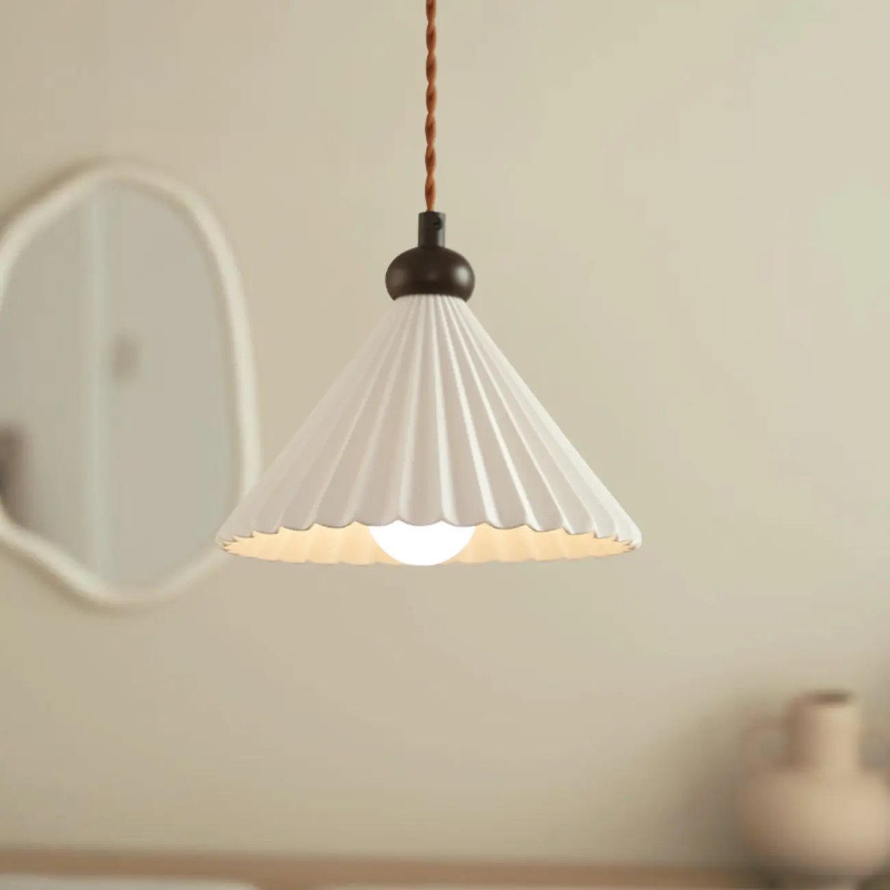 Adjustable Chic Ceramic Cone LED Pendant Light for Indoor  Image - 1 | homeyfad