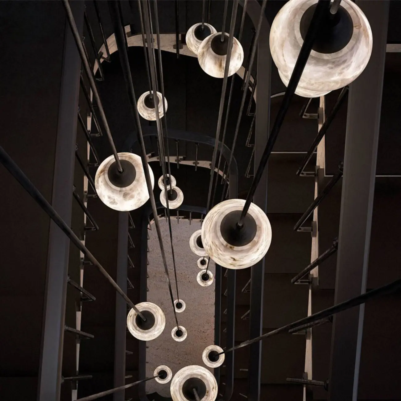 Art Deco Simple Conical Alabaster Rope Pendant Light Image - 4 | homeyfad