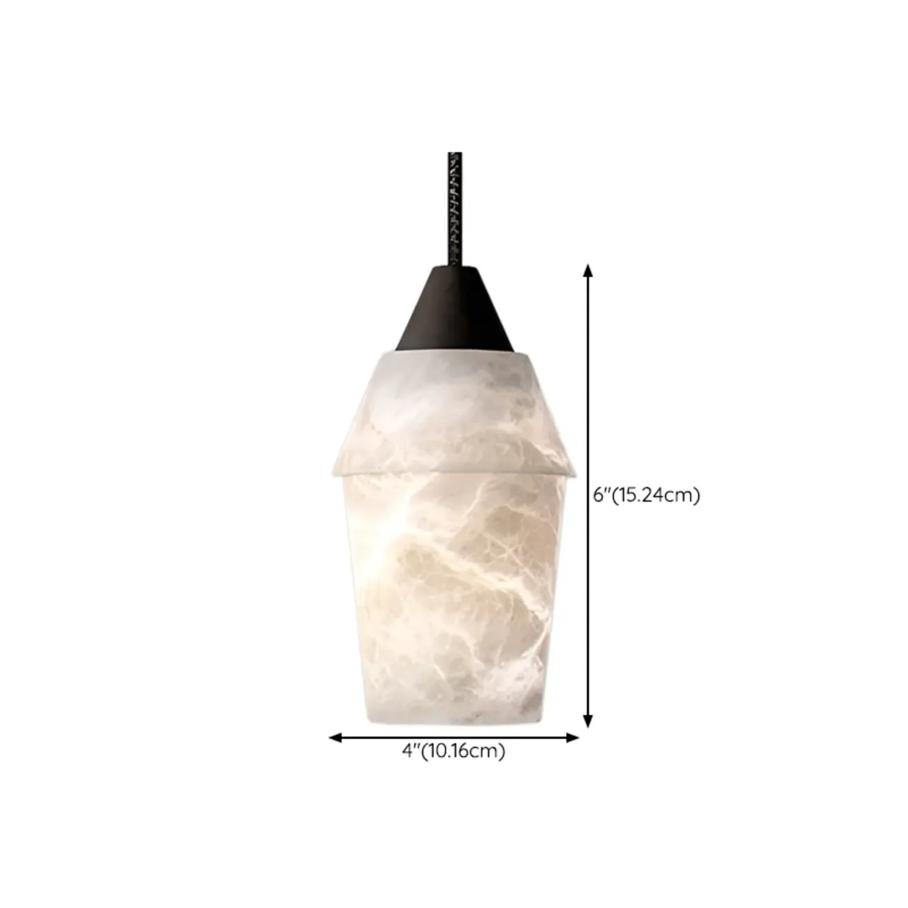 Art Deco Simple Conical Alabaster Rope Pendant Light Image - 13
