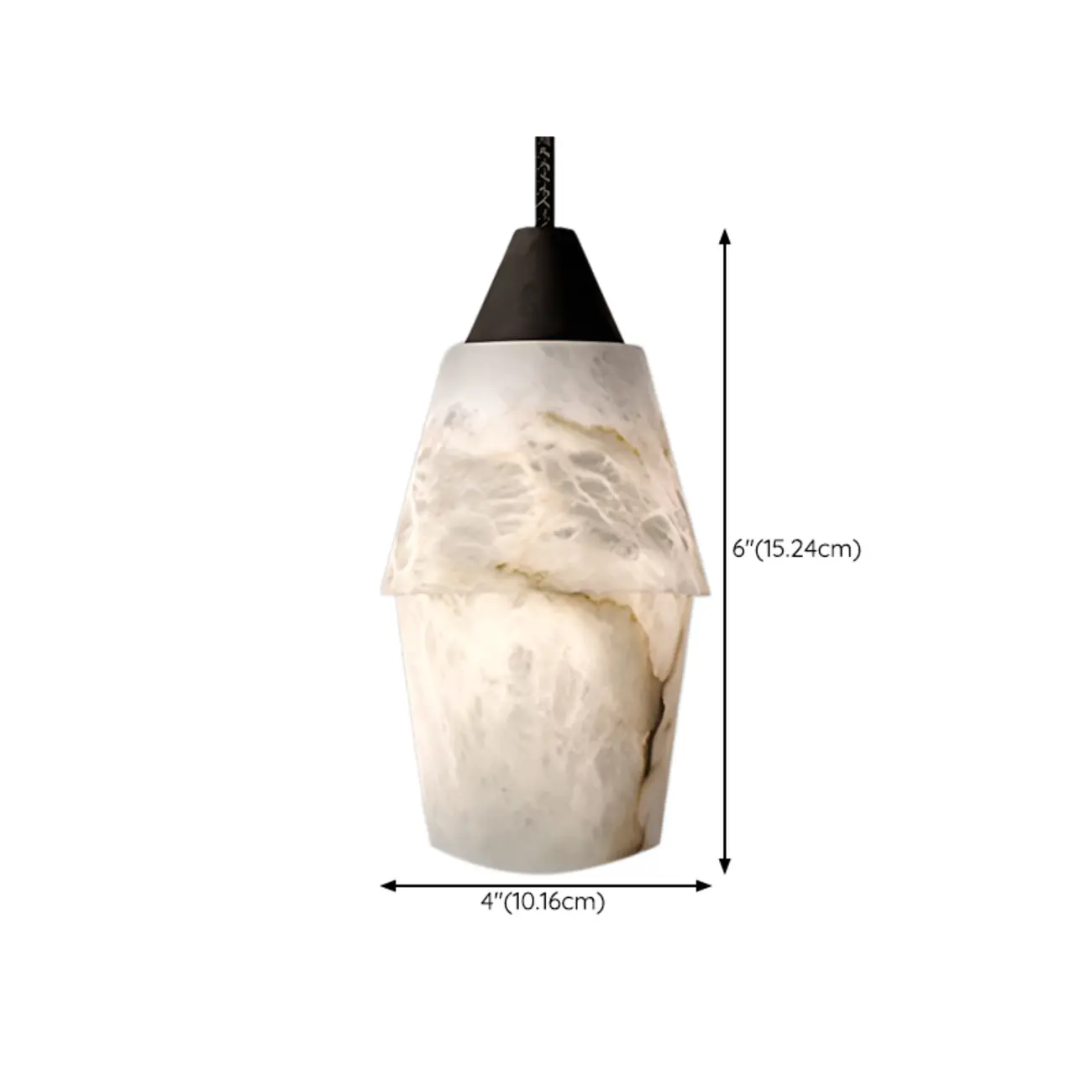 Art Deco Simple Conical Alabaster Rope Pendant Light Image - 14 | homeyfad