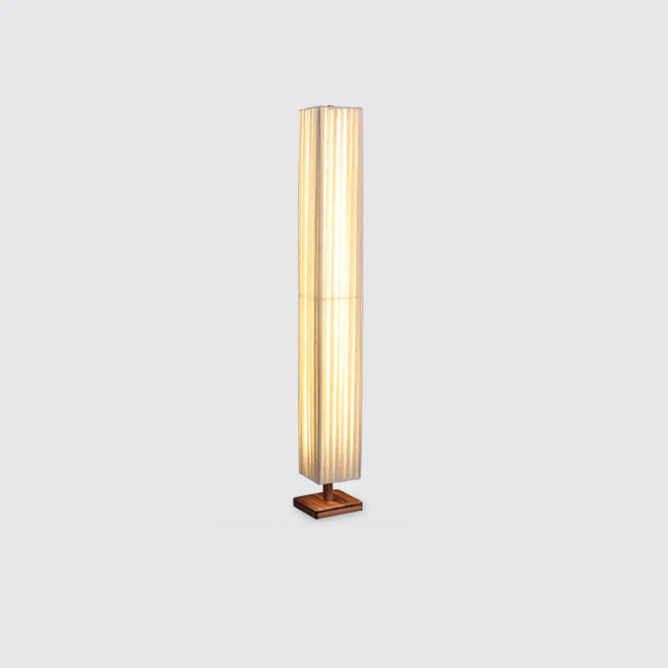Minimalist Square Column LED Floor Lamp Pleated Fabric Shade Image - 6 | homeyfad