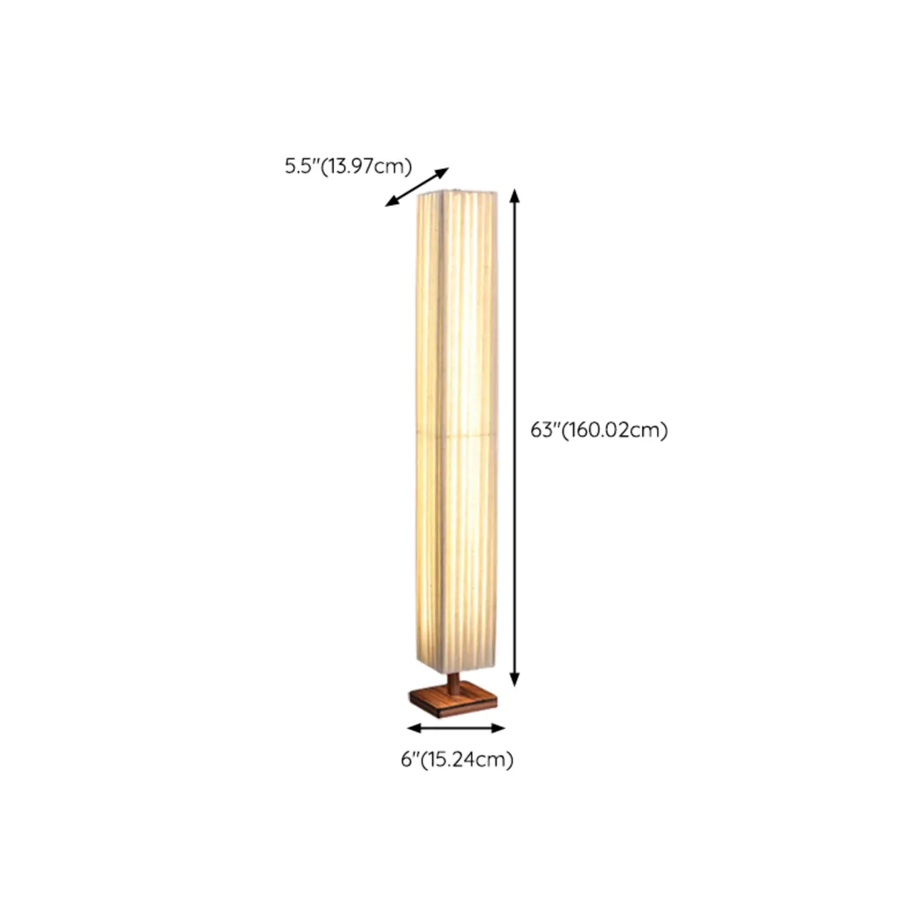 Minimalist Square Column LED Floor Lamp Pleated Fabric Shade Image - 12 | homeyfad