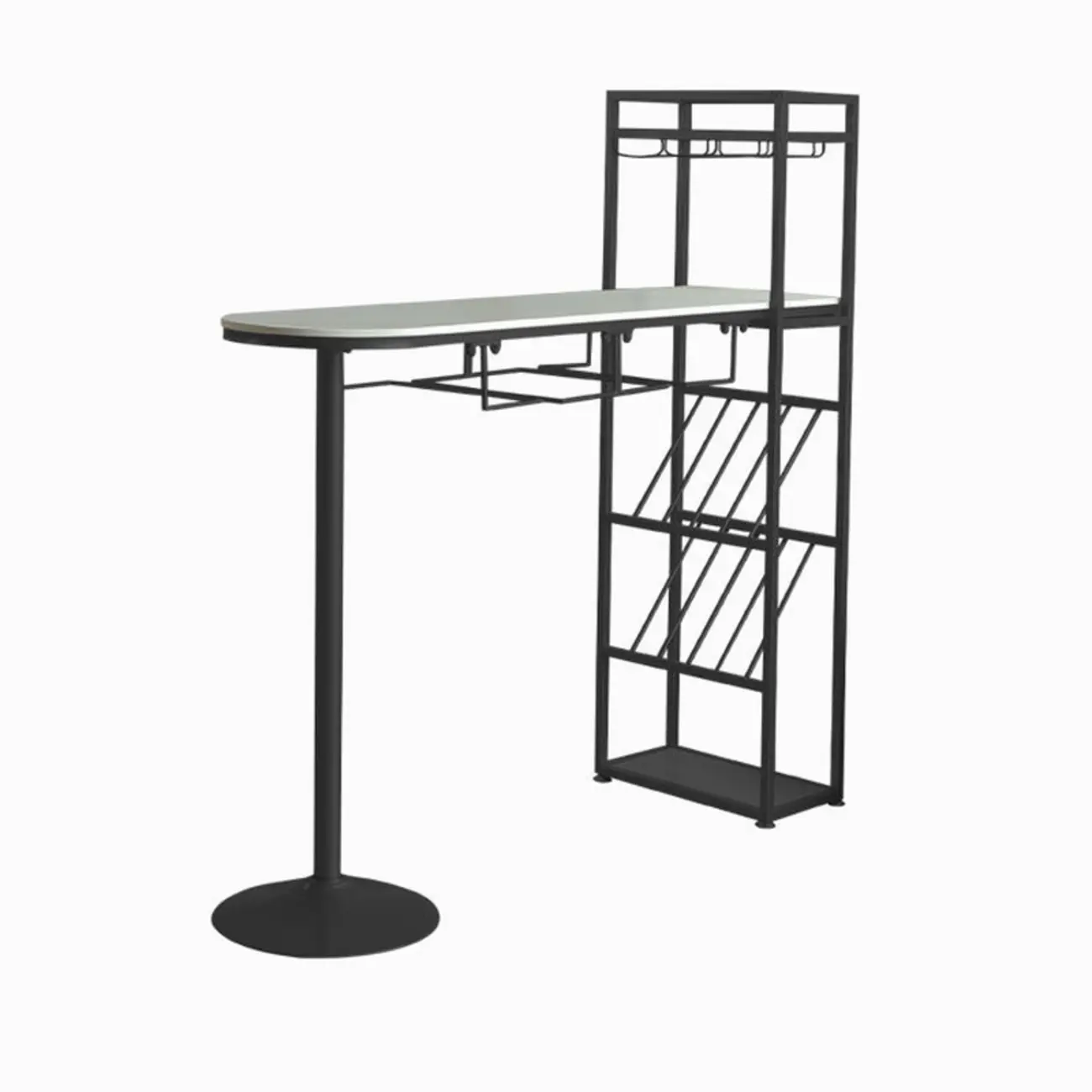 Modern Gold Bar Table with Wine Storage Shelves for Home Bars Image - 2 | homeyfad