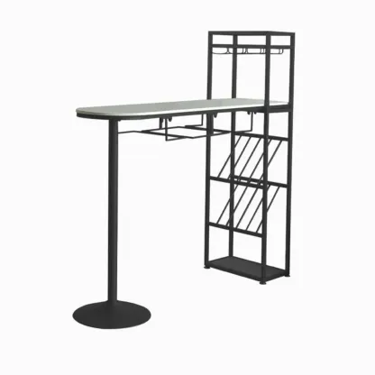 Modern Gold Bar Table with Wine Storage Shelves for Home Bars Image - 2