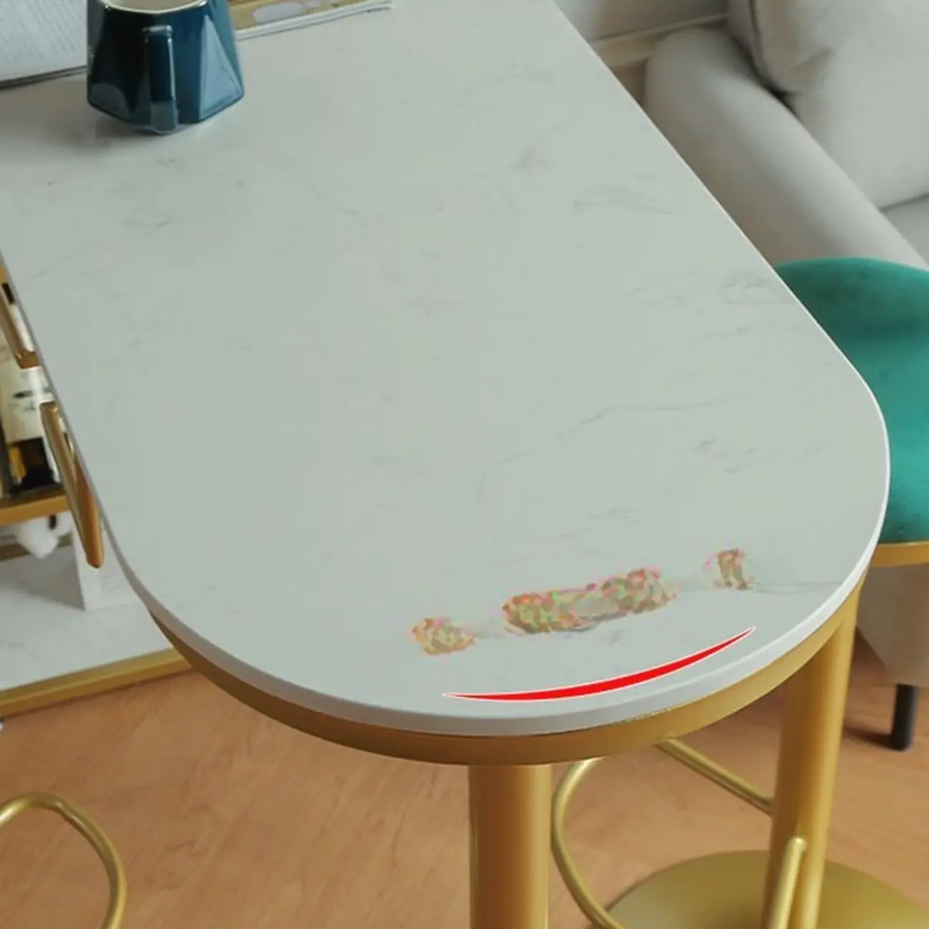 Modern Gold Bar Table with Wine Storage Shelves for Home Bars Image - 7 | homeyfad