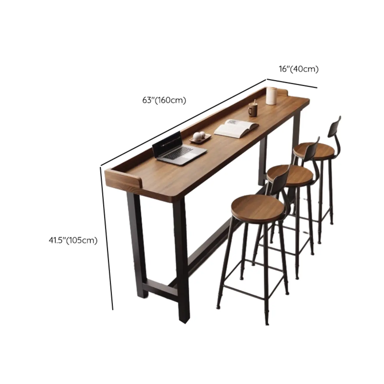 Natural Wood Pub Table with Sepia Top for Modern Interiors Image - 12 | homeyfad