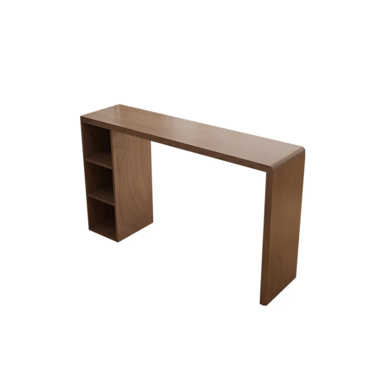 Rectangle Brown Wood Bar Table with Cabinet Storage for Dining Image - 3 | homeyfad