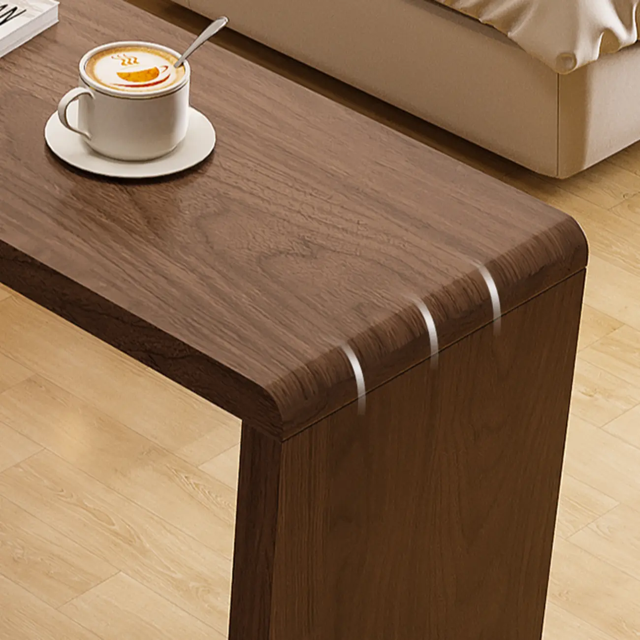 Rectangle Brown Wood Bar Table with Cabinet Storage for Dining Image - 8 | homeyfad