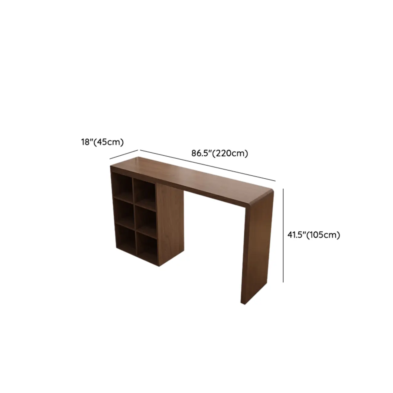 Rectangle Brown Wood Bar Table with Cabinet Storage for Dining Image - 21 | homeyfad