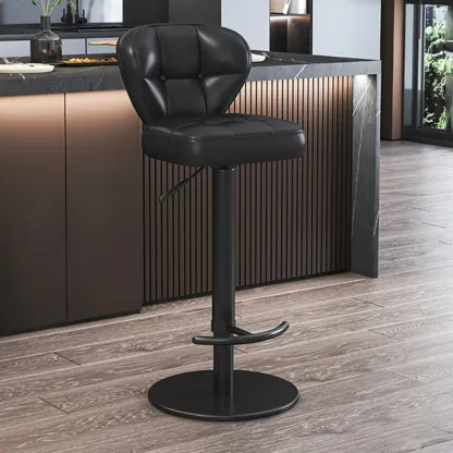 Adjustable Swivel Faux Leather Bar Stools for Kitchen Image - 9