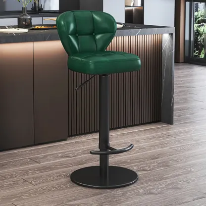 Adjustable Swivel Faux Leather Bar Stools for Kitchen Image - 11