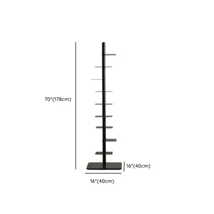 Modern Black Metal Narrow Open Bookcase #size