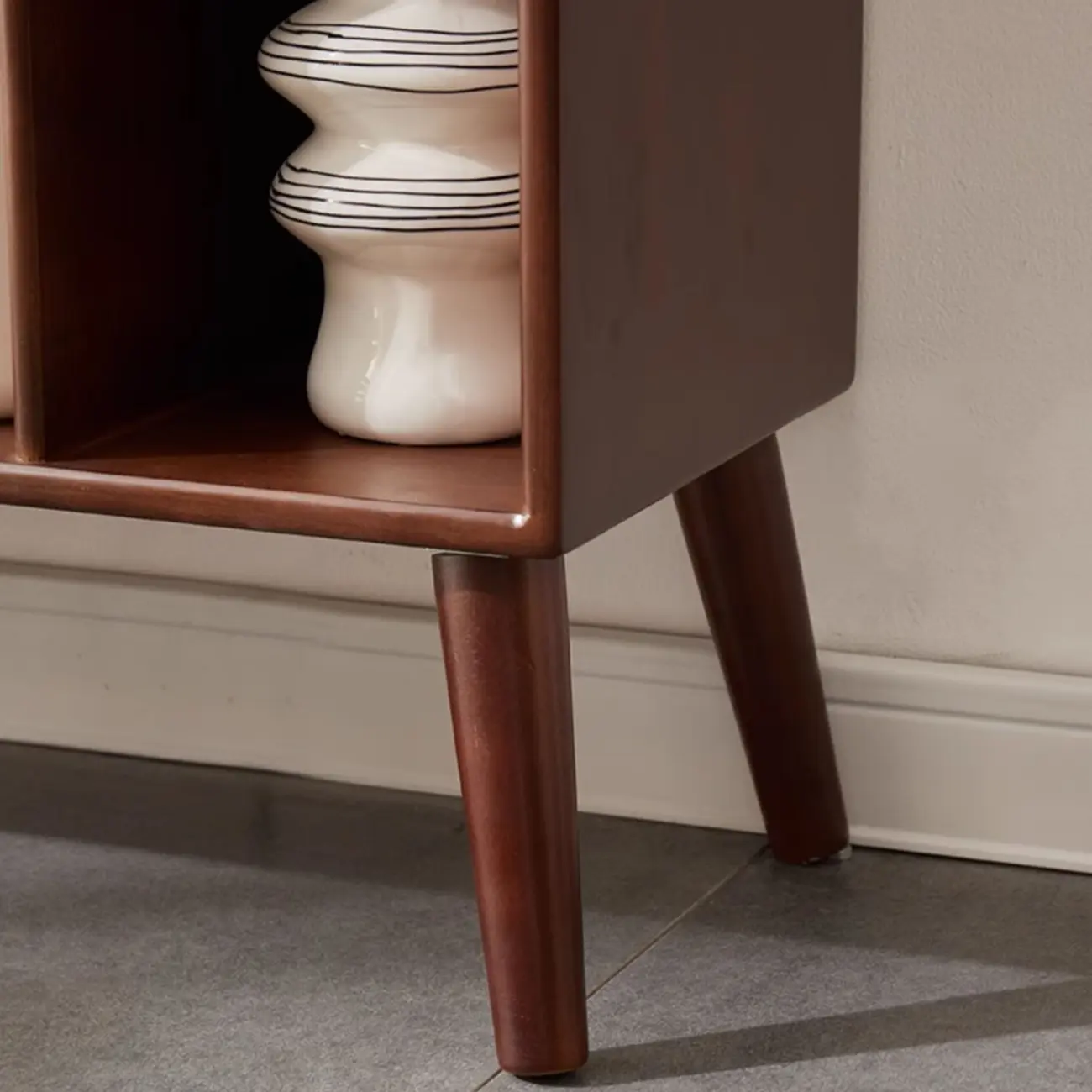 Contemporary Wood Brown Closed Back Vertical Bookcase Image - 13 | homeyfad