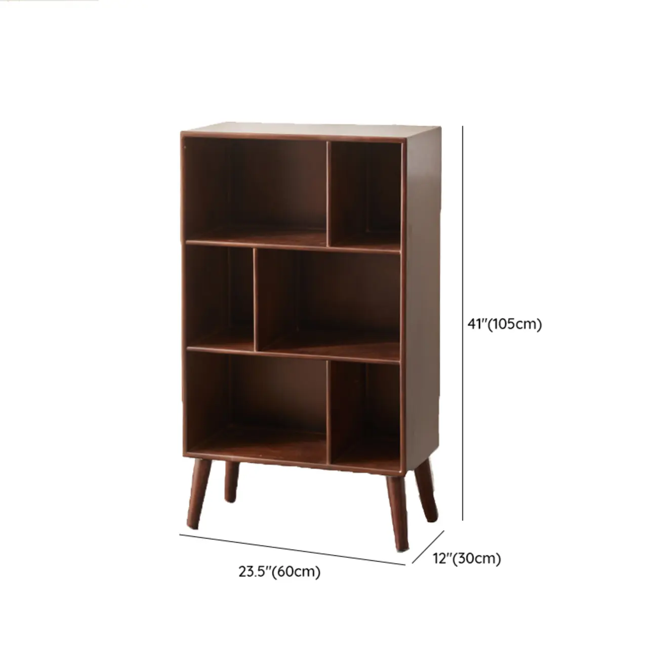 Contemporary Wood Brown Closed Back Vertical Bookcase Image - 16 | homeyfad