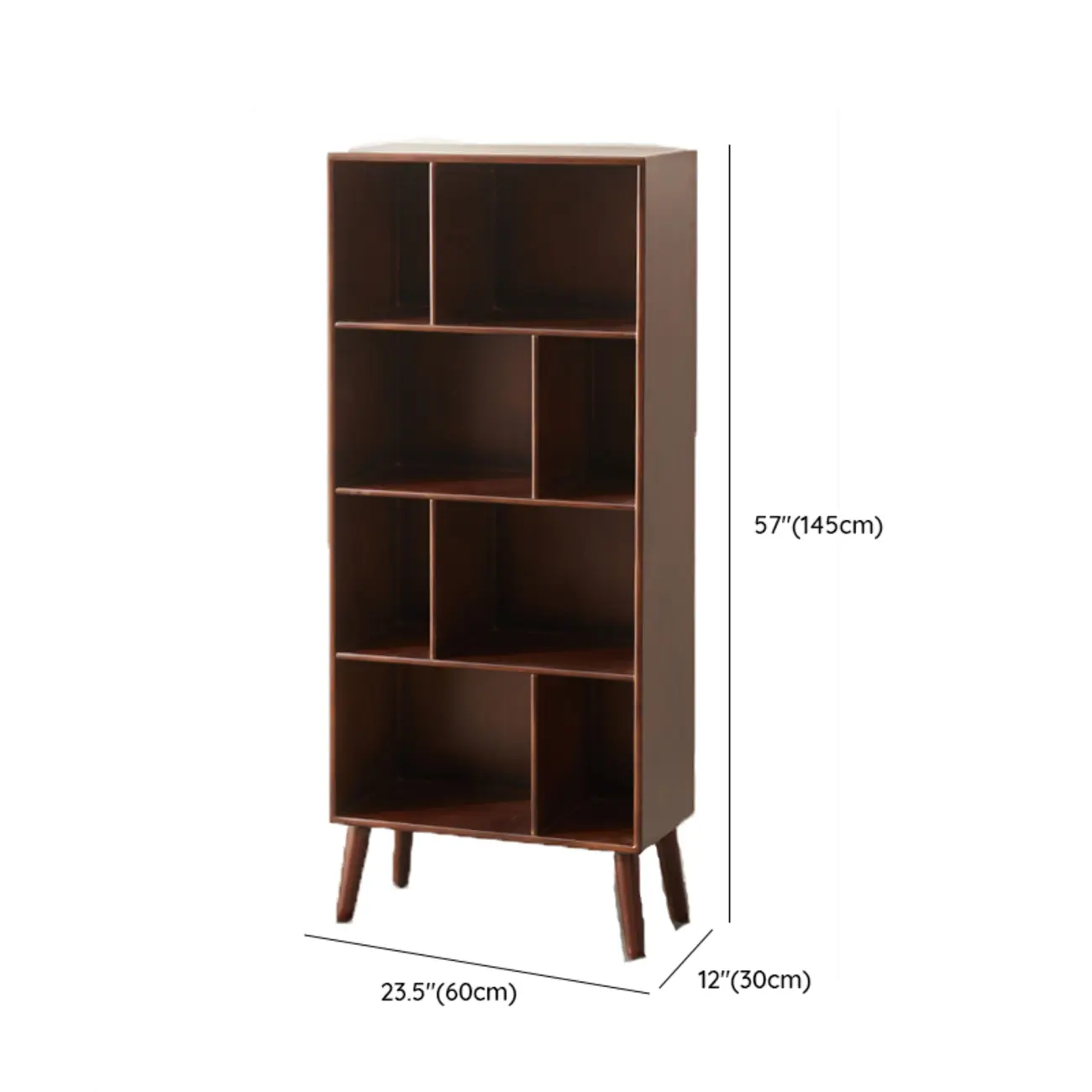 Contemporary Wood Brown Closed Back Vertical Bookcase Image - 17 | homeyfad
