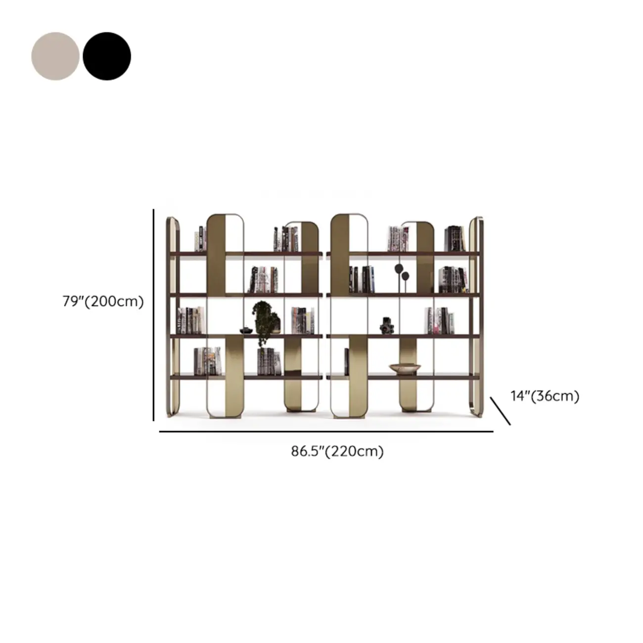 Art Deco Horizontal Wood Shelf Stainless Steel Bookshelves Image - 18 | homeyfad