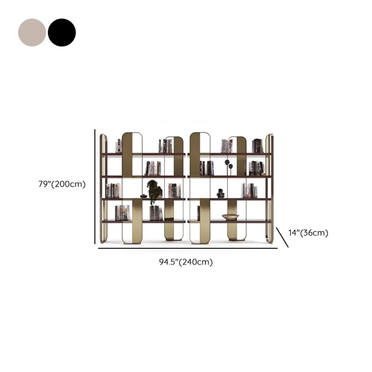 Art Deco Horizontal Wood Shelf Stainless Steel Bookshelves Image - 19 | homeyfad