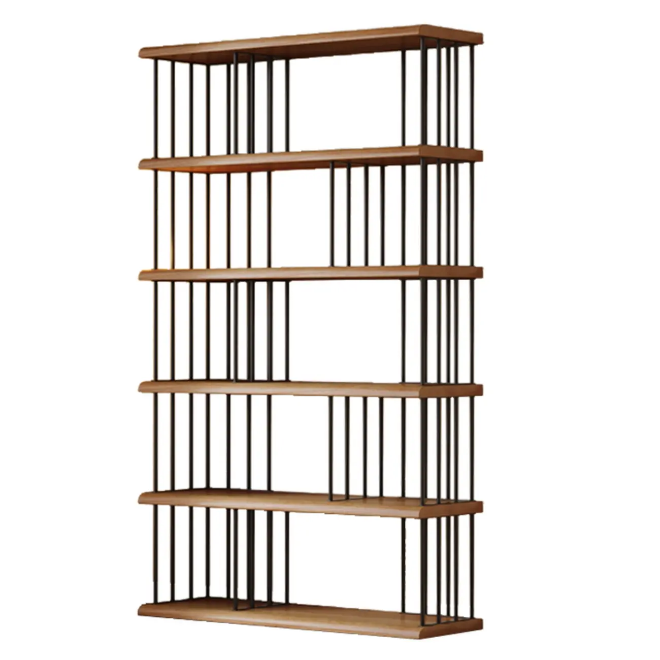 Brown Wooden 5-Shelf Open Back Organizer Bookshelf Image - 19 | homeyfad