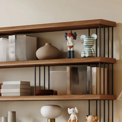 Brown Wooden 5-Shelf Open Back Organizer Bookshelf Image - 5