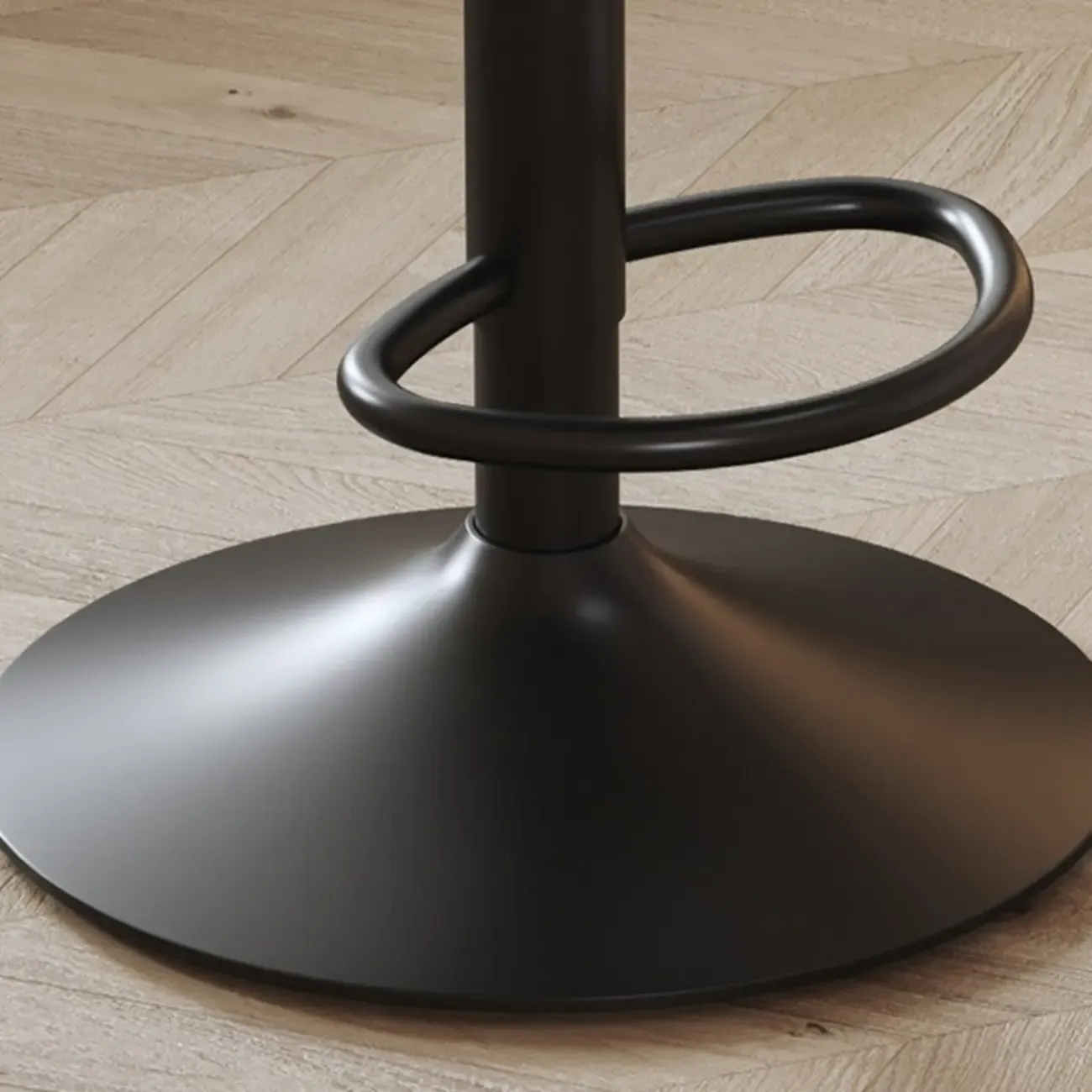 Metal Swivel Adjustable Square Upholstered Bar Stool Image - 11