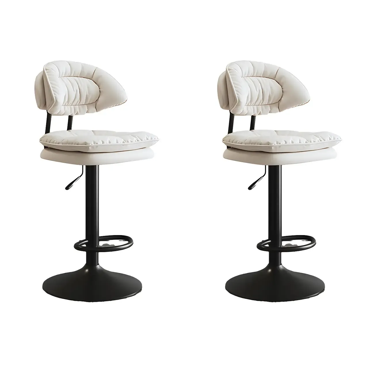 Metal Swivel Adjustable Square Upholstered Bar Stool Image - 19