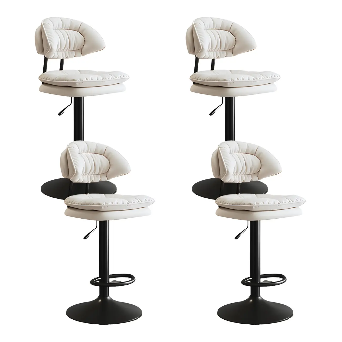 Metal Swivel Adjustable Square Upholstered Bar Stool Image - 20 | homeyfad